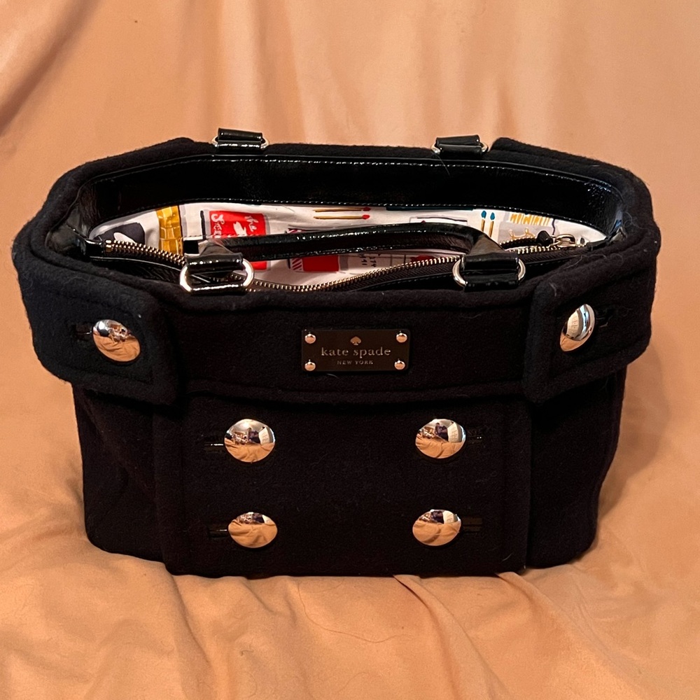 Kate Spade wool satchel military inspired